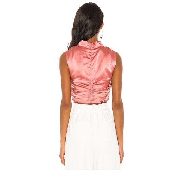 Atoir Pink Satin Crop Top - Picture 2 of 5